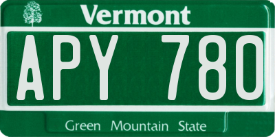 VT license plate APY780