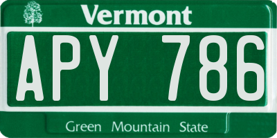 VT license plate APY786