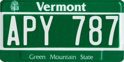 VT license plate APY787