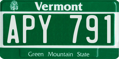 VT license plate APY791