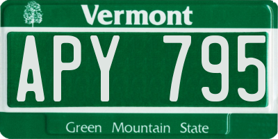 VT license plate APY795