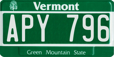 VT license plate APY796