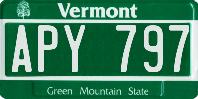 VT license plate APY797