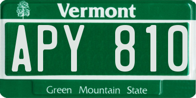 VT license plate APY810