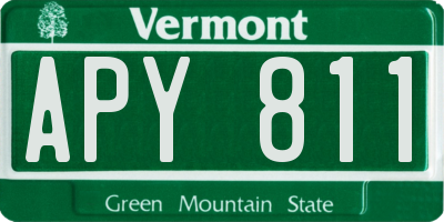 VT license plate APY811