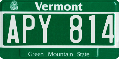 VT license plate APY814