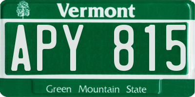 VT license plate APY815