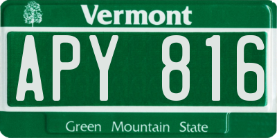 VT license plate APY816