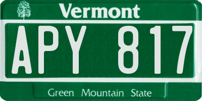 VT license plate APY817