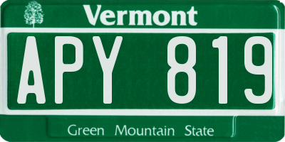 VT license plate APY819