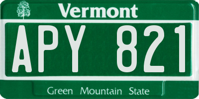 VT license plate APY821