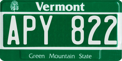 VT license plate APY822