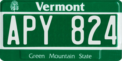 VT license plate APY824