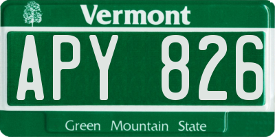 VT license plate APY826