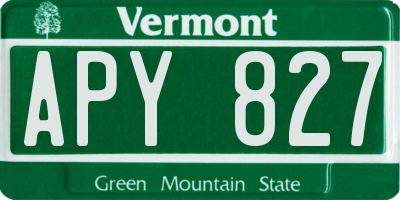 VT license plate APY827