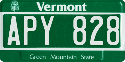 VT license plate APY828