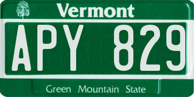 VT license plate APY829