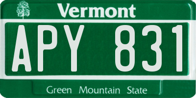 VT license plate APY831