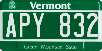 VT license plate APY832
