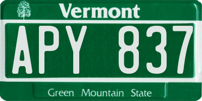 VT license plate APY837