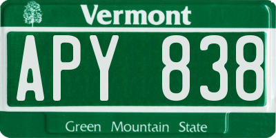 VT license plate APY838