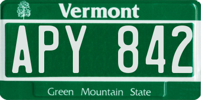 VT license plate APY842