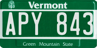 VT license plate APY843