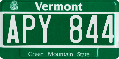 VT license plate APY844