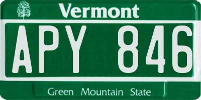 VT license plate APY846