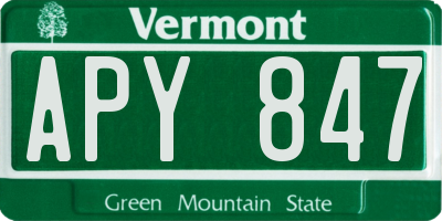 VT license plate APY847