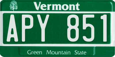 VT license plate APY851