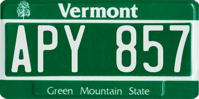 VT license plate APY857