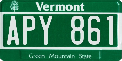 VT license plate APY861