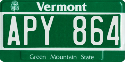 VT license plate APY864