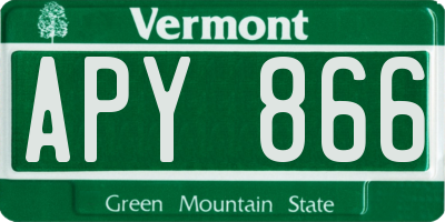 VT license plate APY866