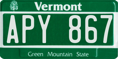 VT license plate APY867