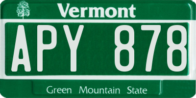 VT license plate APY878