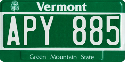 VT license plate APY885