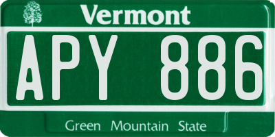 VT license plate APY886