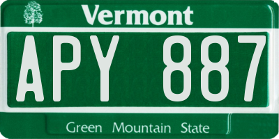 VT license plate APY887
