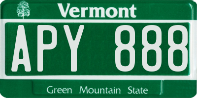 VT license plate APY888