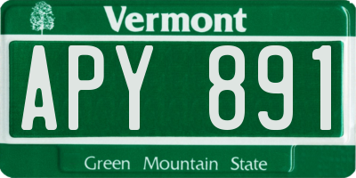 VT license plate APY891