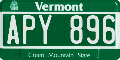 VT license plate APY896