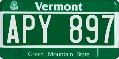 VT license plate APY897