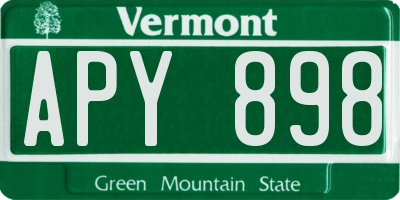 VT license plate APY898