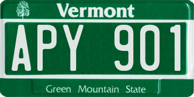 VT license plate APY901