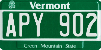 VT license plate APY902