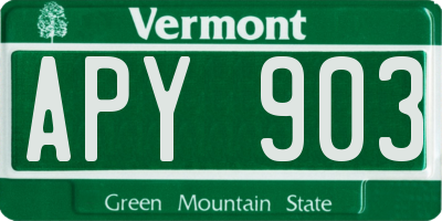 VT license plate APY903