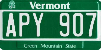 VT license plate APY907