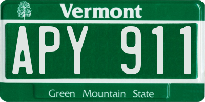 VT license plate APY911